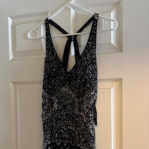 Elegant Black and Silver Women's Prom Dress